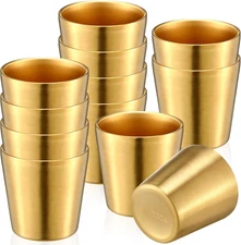 12 Pieces Stainless Steel Cups Double Wall Tumbler Glasses Stackable Metal Drink