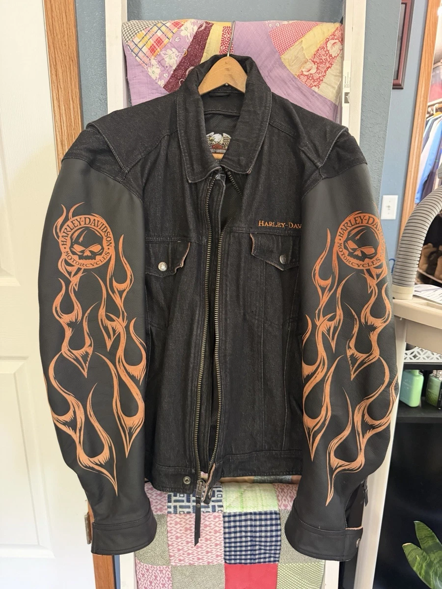 Harley Davidson Leather Jacket Flames for sale | eBay