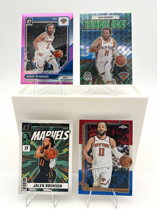 Jalen Brunson Knicks 4-Card Lot 🔥Marvels/Red White Blue/Pink Prizm/Mosaic🔥
