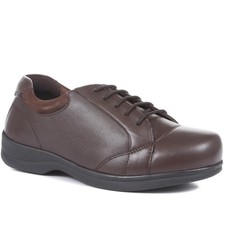 EasyFit Extra Wide Leather Lace Up Shoes - Size 4