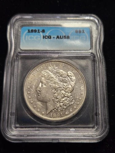 1891-S Morgan Silver Dollar ICG AU58 (Z-1076)