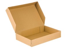 Automatikbodenkarton 400x300x80 mm E-Welle Faltkarton 370g/m2 Postkarton Braun