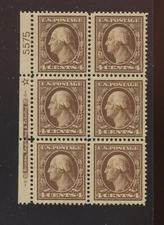 377 Washington Mint Plate Block of 6 Stamps BZ1446