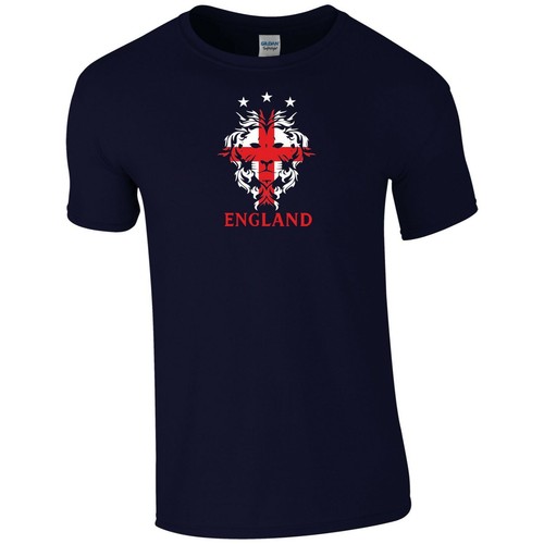 England Football T Shirt Footy Lion Three Lions Barmy Army Fans Gift Men Tee Top - Picture 11 of 11