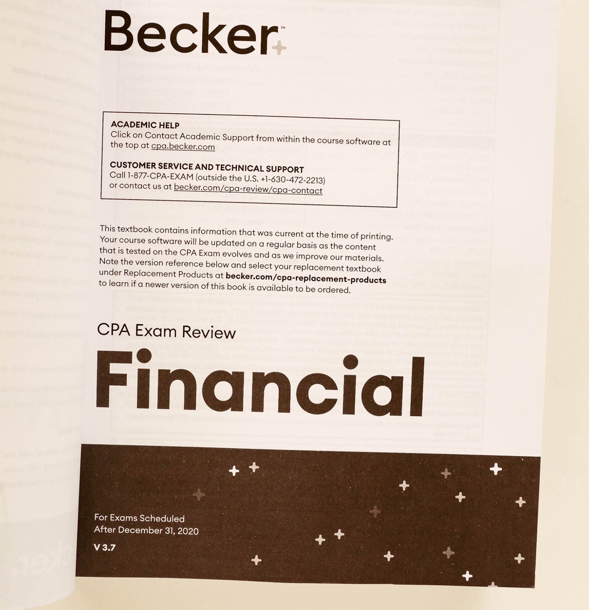Becker CPA Exam Review V 3.7 Financial and Financial Final Review