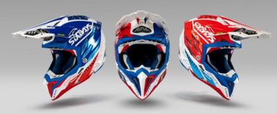 S Small AIROH WRAAP SIX DAYS MX Motocross Motorbike Helmet Red White Blue