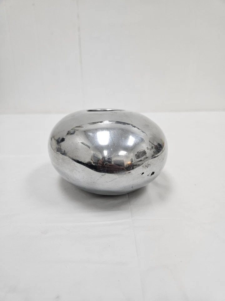 CANDELABRO VOTIVO MODERNISTA MODERNO MEDIADOS DE SIGLO cromado vintage en forma de huevo  Foto 3 de 4