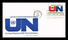UNITED NATIONS CHARTER SIGNED 1945 25TH ANNIV 1970 MAXICOVER CACHET FDC UNADDR