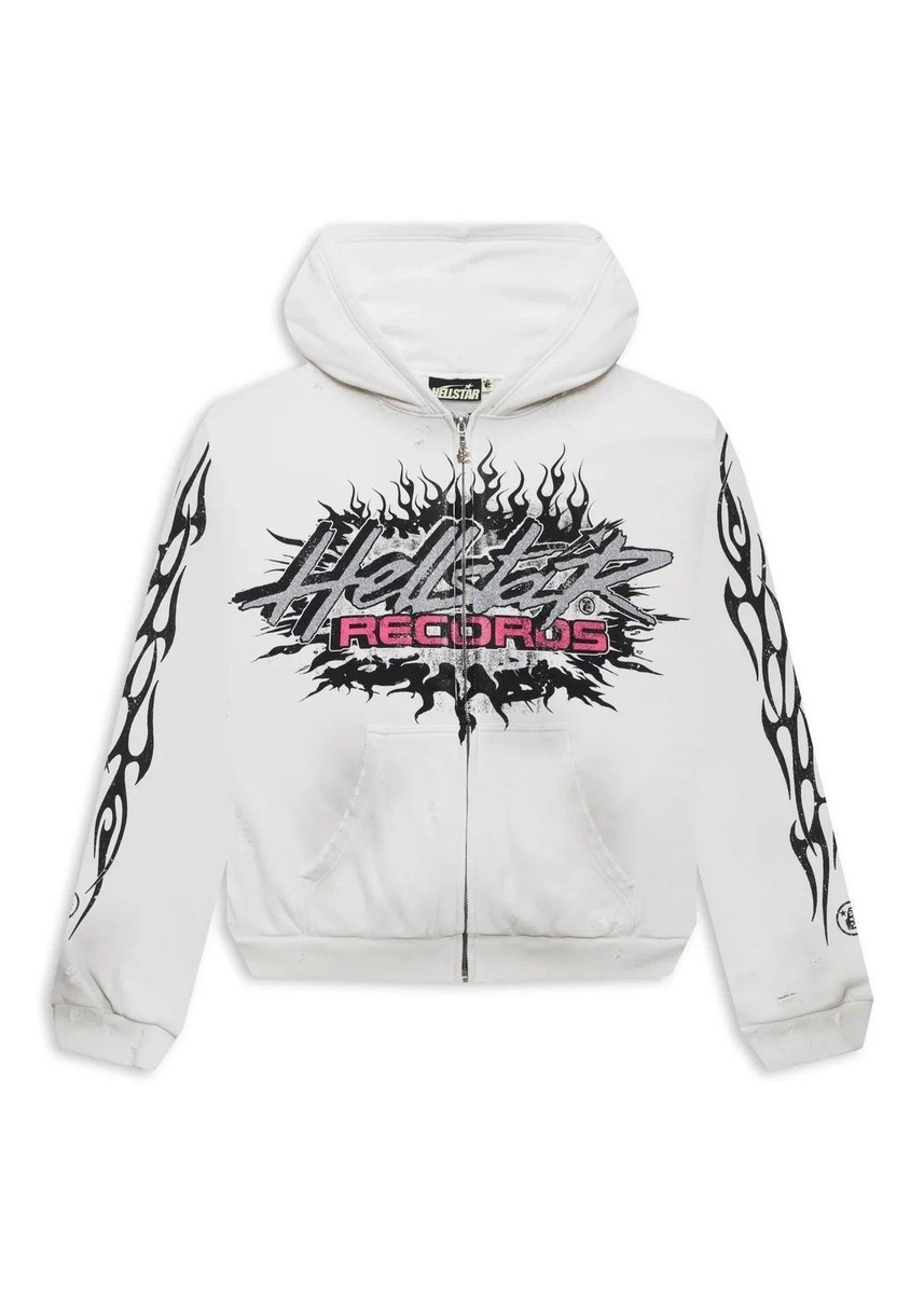 トップス hellstar Hellstar Records Glitter Zip-Up Hoodie White | eBay