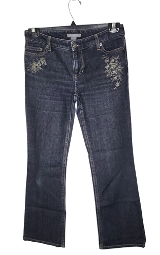 Ann Taylor Womens' Jeans Size 4P Embroidered Boot Cut - Picture 2 of 9