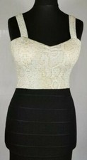 Cameo Rose Two Tone Black & Gold Bodycon Dress uk size 10