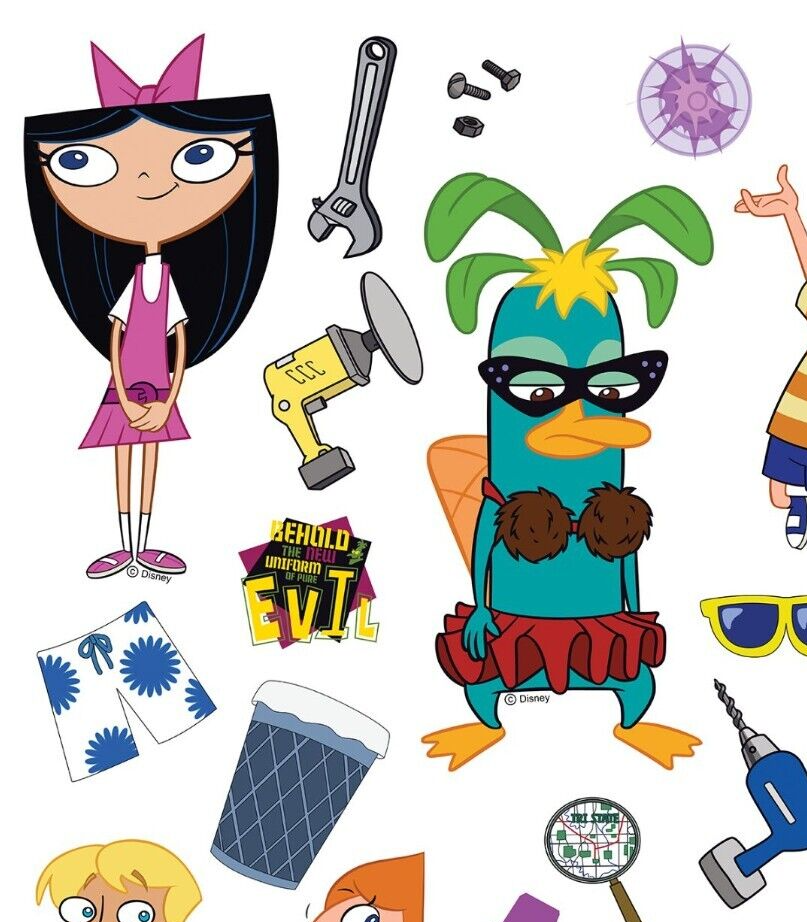 Wall & Furniture STICKERS SET decals Phineas and Ferb bedroom decor 65