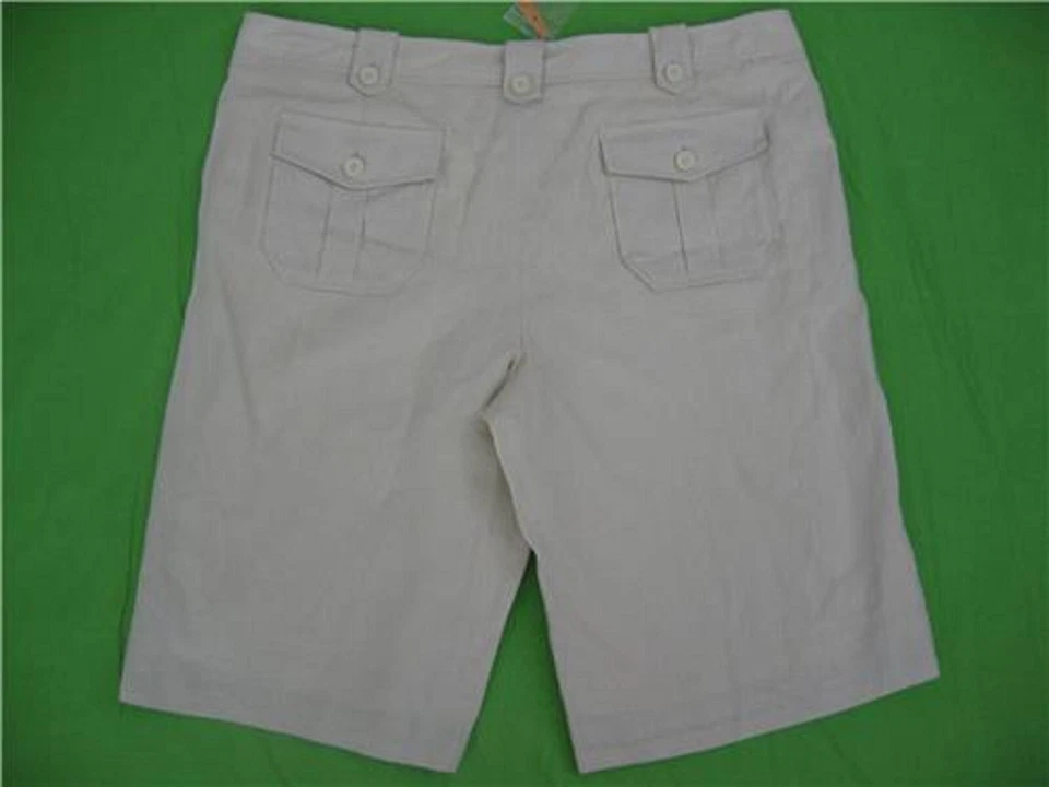 Nuevo Bermudas Tory Burch Beige Lino Lavable 14 Foto 2 de 2