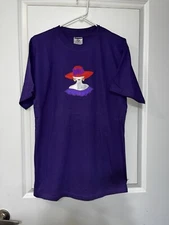 Red Hat Society Shirt Purple Womens Medium Pullover Short Sleeve Jerzees T-Shirt