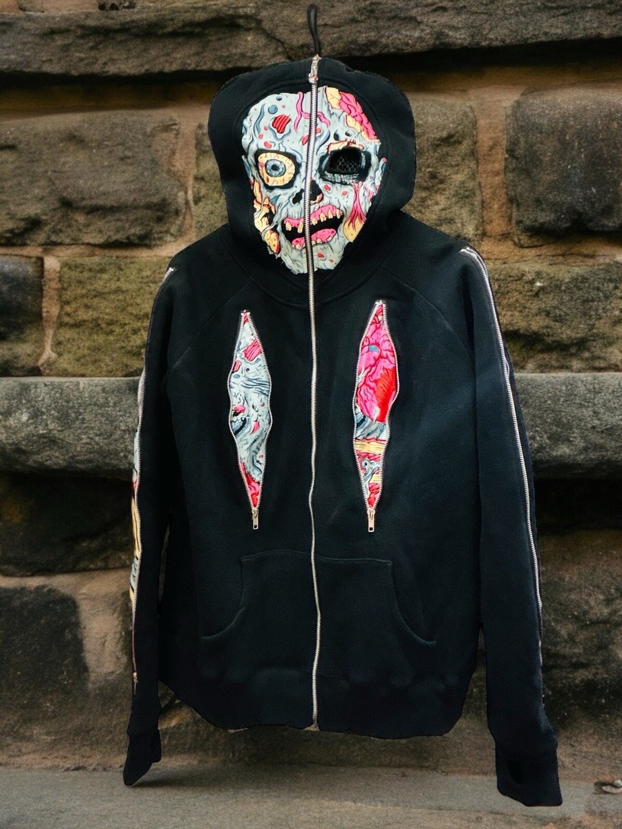 Jawbreaker Dead Walking Zombie Skeleton Zip Over Face Hoodie Jacket