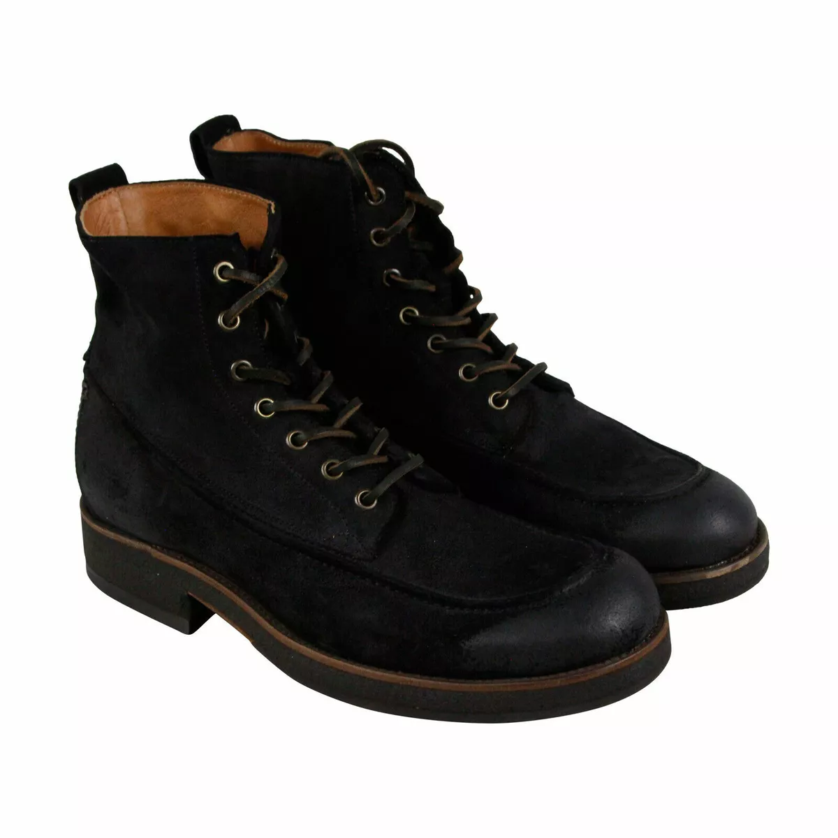 Frye Rainer Workboot Mens Black Suede Work Lace Up Boots Shoes