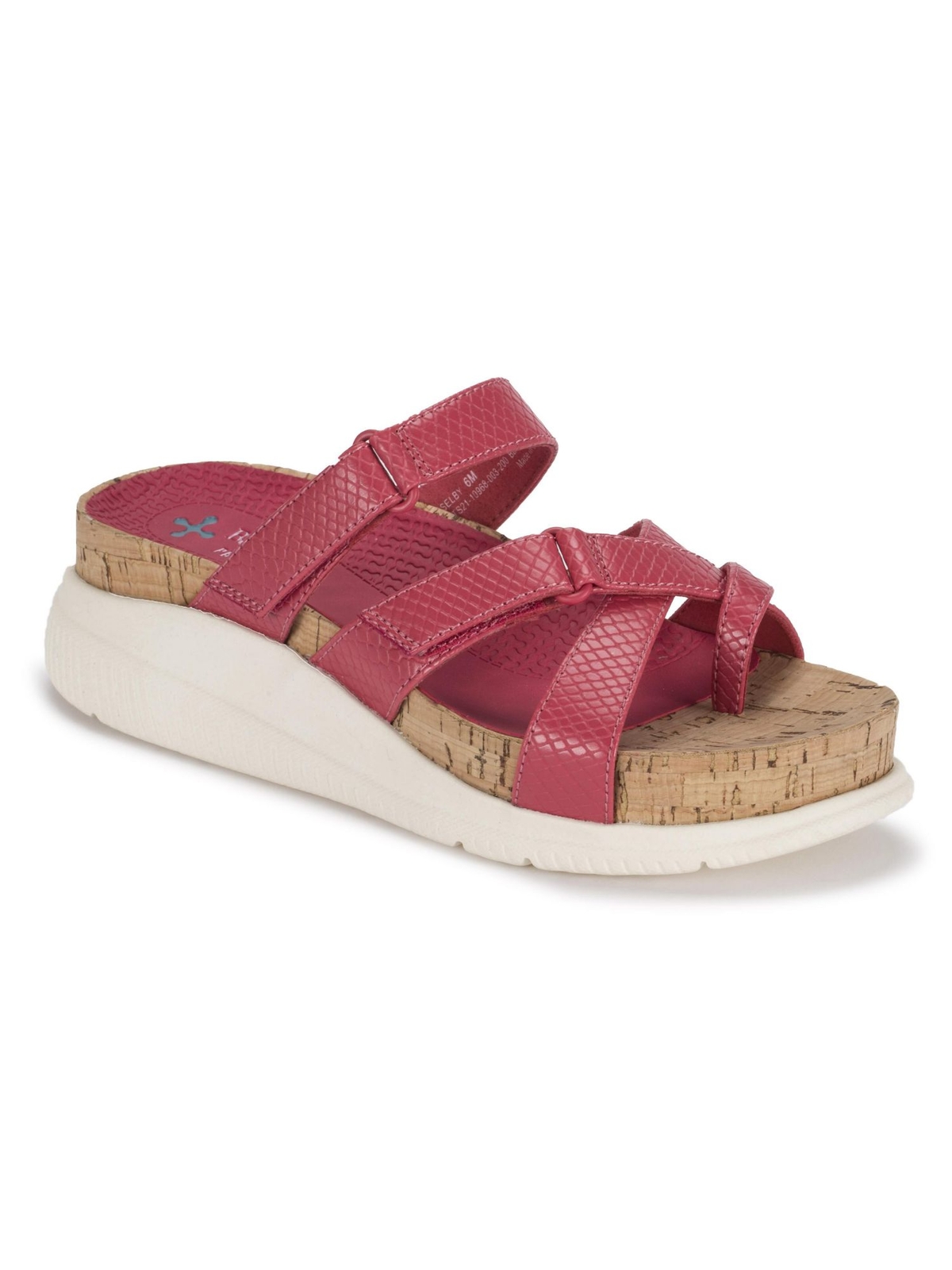 Босоножки на танкетке Selby POSTURE с коралловым змеиным принтом, женские босоножки на танкетке Selby, 9 М