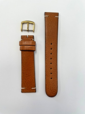20mm Tan Genuine Leather Watch Band - MADE IN USA