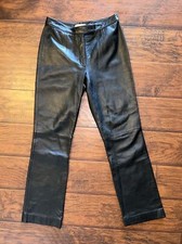 Leather Pants 4 4p Petite Buttery Soft Black Vintage Straight 90's Pants