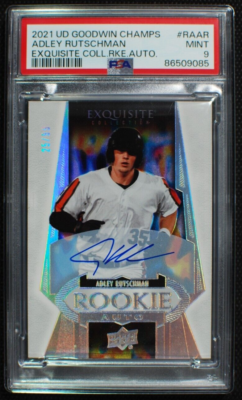 その他 UD Adley Rutschman Auto ⚾ ADLEY RUTSCHMAN - 2021 UD Exquisite AUTO Rookie RC /99 - PSA 9