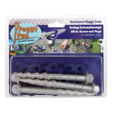 Hit-In Screw-Out Peg Hardcore Peggy Peg • 4er-Pack