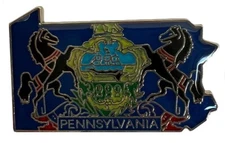 Pennsylvania State Map Motorcycle Hat Cap Lapel Pin
