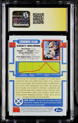 1992 MARVEL IMPEL X-MEN WOLVERINE JIM LEE AUTOGRAPH CGC 9. 5 SiG