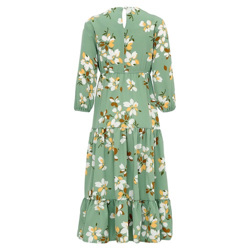Girls Maxi Dress V Neck Daily Wear High Waist Long Dresses Cute Summer Dress - 第 31/56 張圖片