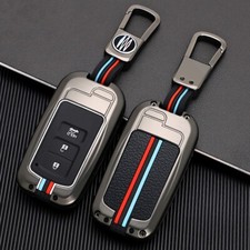 Metal Keychain Key Fob Case Bag Cover For Toyota Camry RAV4 Tacoma Tundra