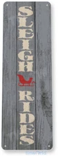 TIN SIGN Sleigh Rides Christmas Art Holiday Decoration Metal Decor B844