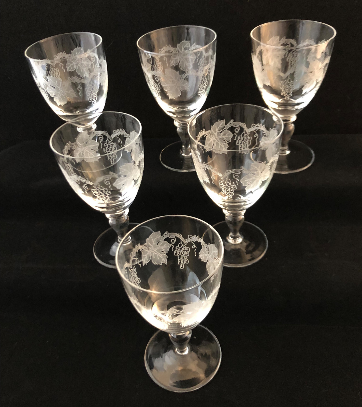 Vintage Grapevine Design Glasses Set of 6 Port Red White Wine Glasses eBay