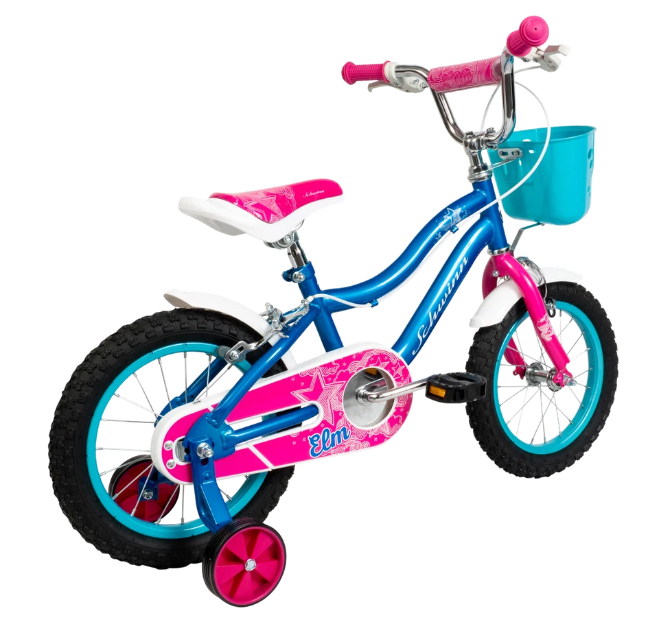 Schwinn Elm 14" Wheel Kids Girls Bike With Stabilisers Age 4+ Blue Pink - Image 2 of 4