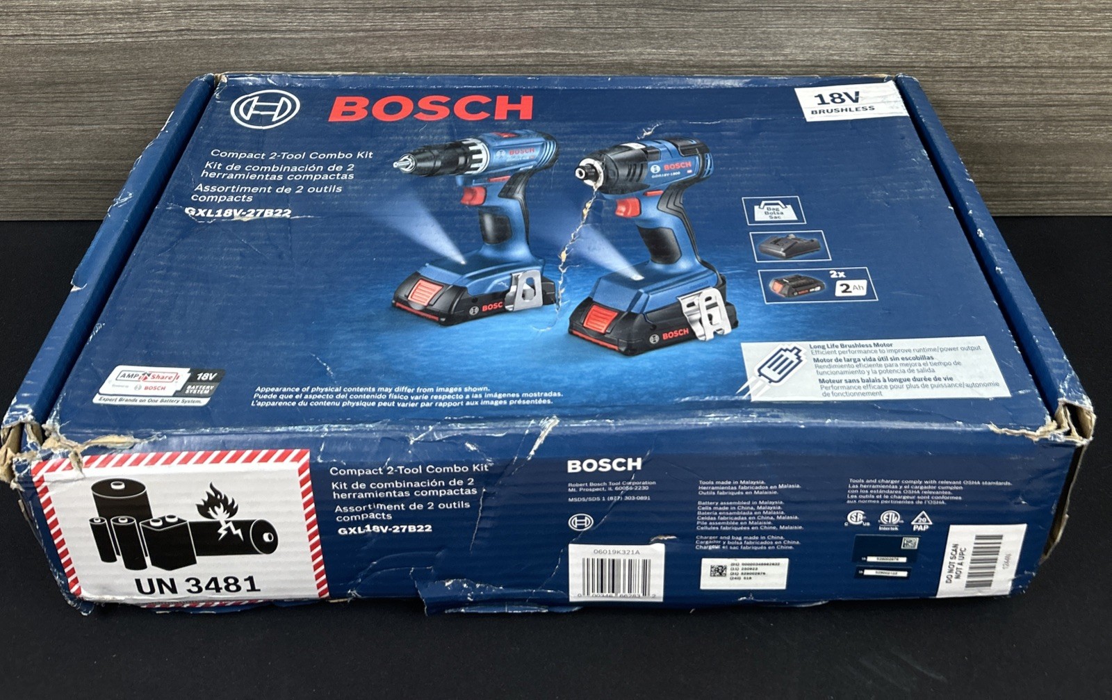 Bosch GXL18V-240B22 18V 2-Tool Combo Kit Hammer Drill & Impact Driver
