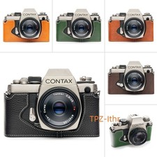 For Contax S2 Handmade Genuine Real Leather Half Camera Case Bag Cover