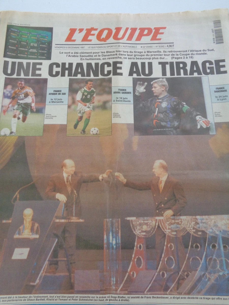 Lot De 4 Journaux L'Équipe – Coupe Du Monde 1998 – 15, 16, 17, 19 Juin