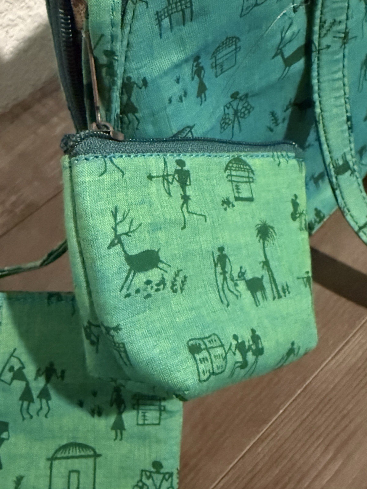 Ranes Medium Green Lightweight Patterned Bag With… - image 10