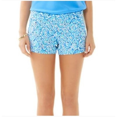 Lilly Pulitzer Adie Shorts Blue Fish Chasing Tail Size 0