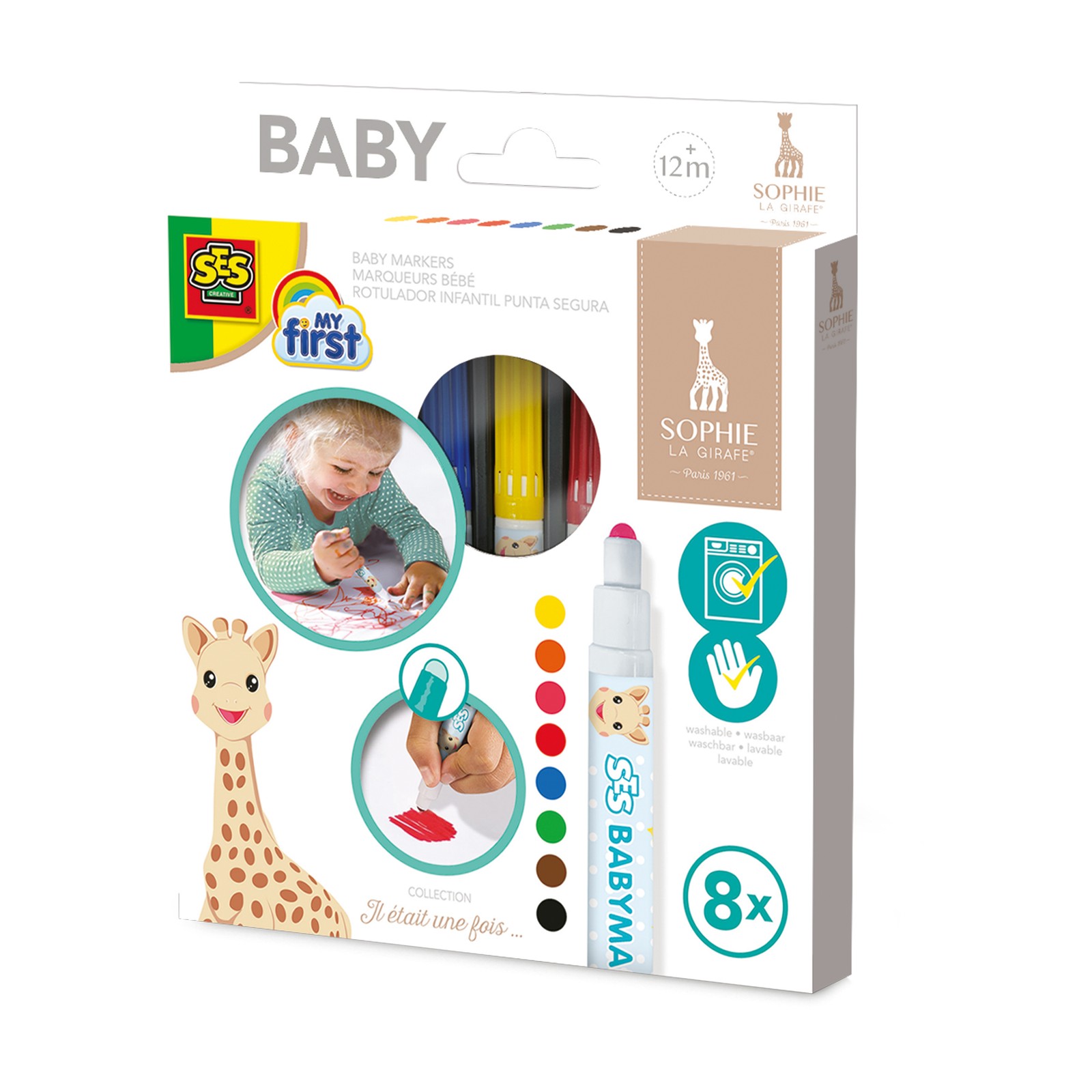 SES Creative Sophie The Giraffe Baby Colour Marker Pens Set Drawing Colouring