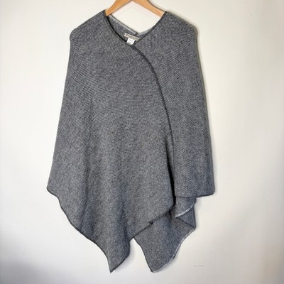 Fratelli Talli Poncho Sweater Pullover Drape Wool Alpaca Blend Gray Women OSMF