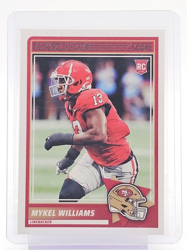 MYKEL WILLIAMS 2025 PANINI SCORE FOOTBALL ROOKIE #28 SAN FRANCISCO 49ERS Q7183
