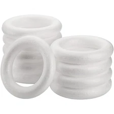 10 Pieces Foam Wreath Forms 8 Inch Craft Foam Circles Round Polystyrene Rings...