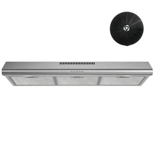 Under Cabinet Range Hood 36 inch with Ducted/Ductless Convertible, Slim Kitch...