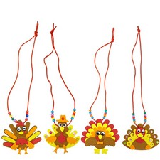 4E's Novelty Thanksgiving Necklace Crafts for Kids Bulk Standard, Multicolor
