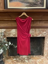Lauren Ralph Lauren Red Sleeveless Draped Sheath Dress Size 8
