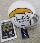 LANCE ALWORTH Bambi & HOF 78 Signed SAN DIEGO CHARGERS Mini Helmet JSA AUTHENTIC