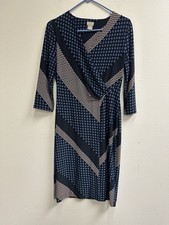 Chico's Women's Foulard Stripe Surplice Warp Print Stretchy Multi SZ 0 Small