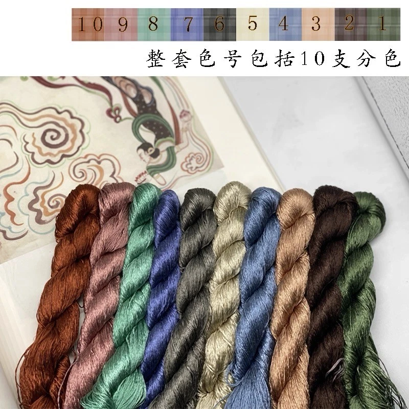Dunhuang colors 100%real natural mulberry silk,hand-dyed embroidery silk thread - Image 2 of 4