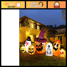 8FT Halloween Inflatable Decor - Giant Pumpkin, Ghost, Tombstone Witch with LE