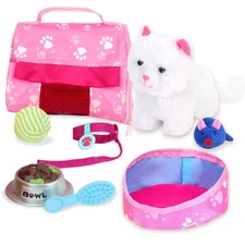 White Kitty Cat Set Fits 18" American Girl Doll Accessories Food