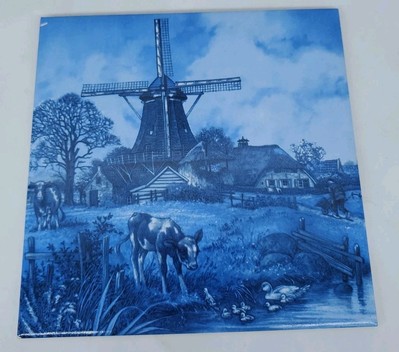 Blue & White Delftware Hot Plate, Holland / Wall Decoration, Delft Trivet